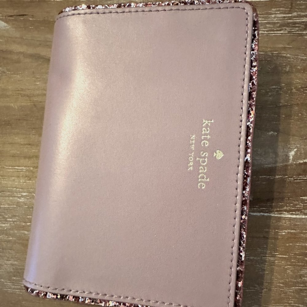 Kate Spade Tellie Bifold Wallet Seton Drive Leather Glitter Pink